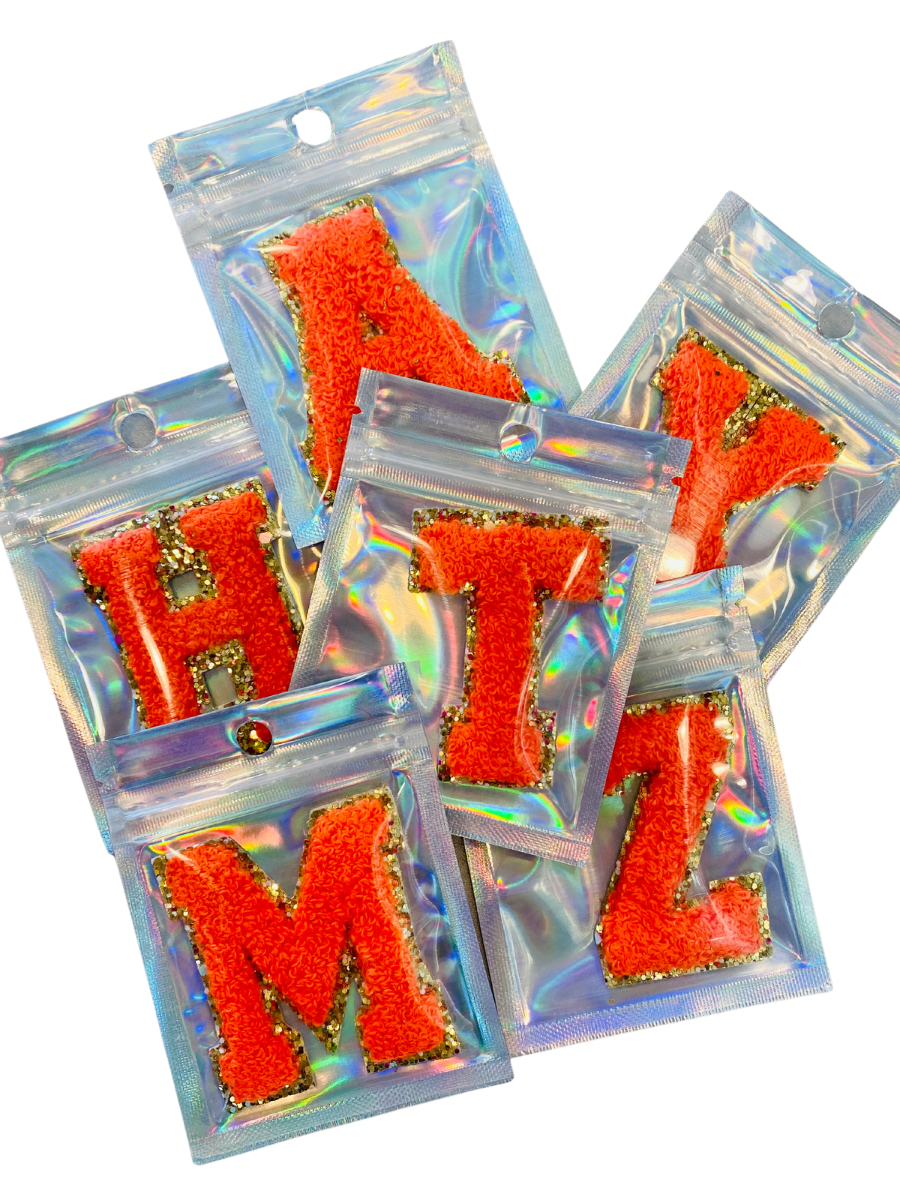 Chenille Letter Patch Orange