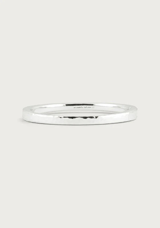 Farrier Medium Hinged Bangle Silver