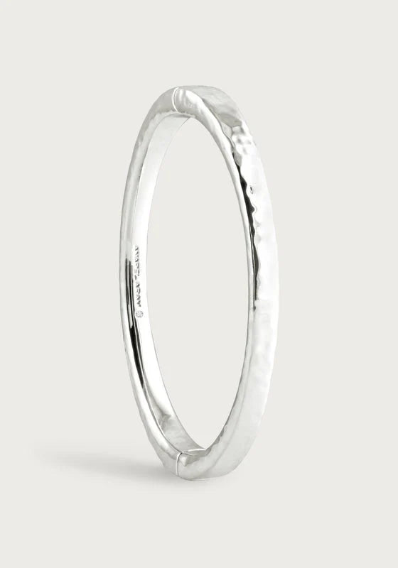 Farrier Medium Hinged Bangle Silver