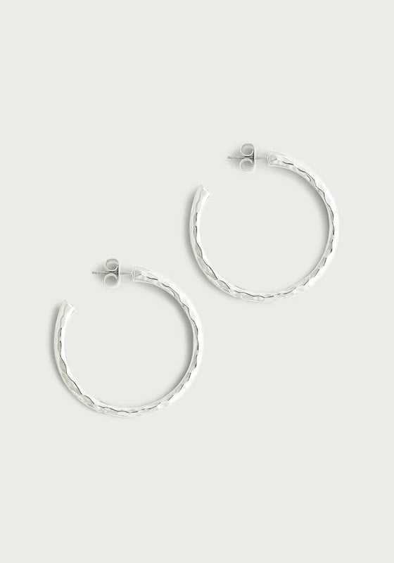 Farrier Medium Hoops Silver