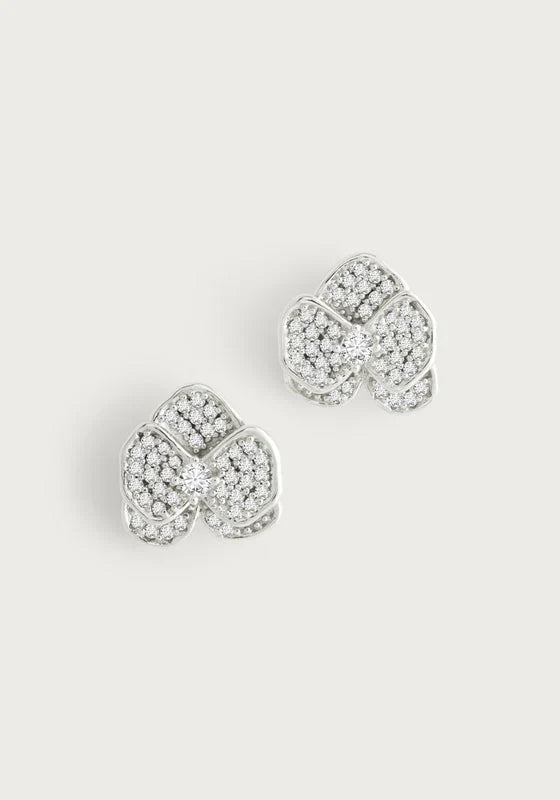 Orchid White Pave Studs