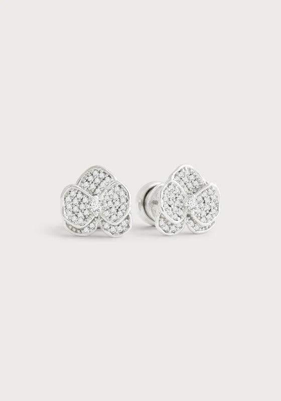 Orchid White Pave Studs