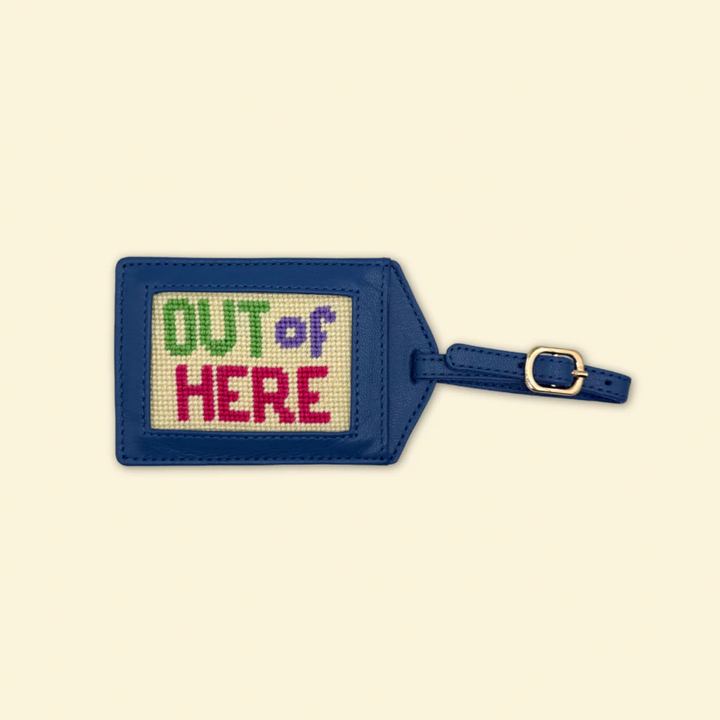 Out Of Here Needlepoint Luggage Tag Kit