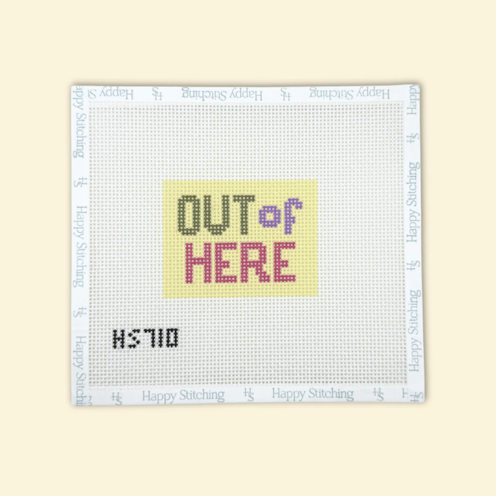 Out Of Here Needlepoint Luggage Tag Kit