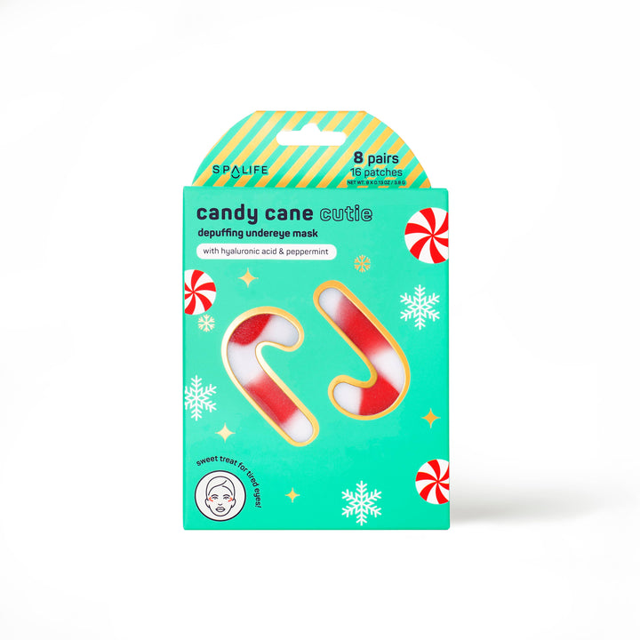 Christmas Holiday Candy Cane Cutie Depuffing Undereye Masks - 8 Pack