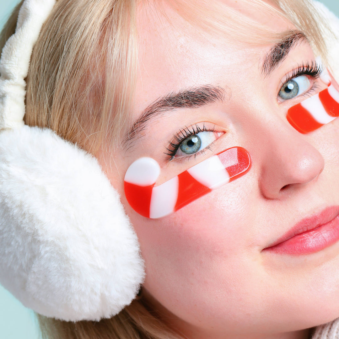 Christmas Holiday Candy Cane Cutie Depuffing Undereye Masks - 8 Pack