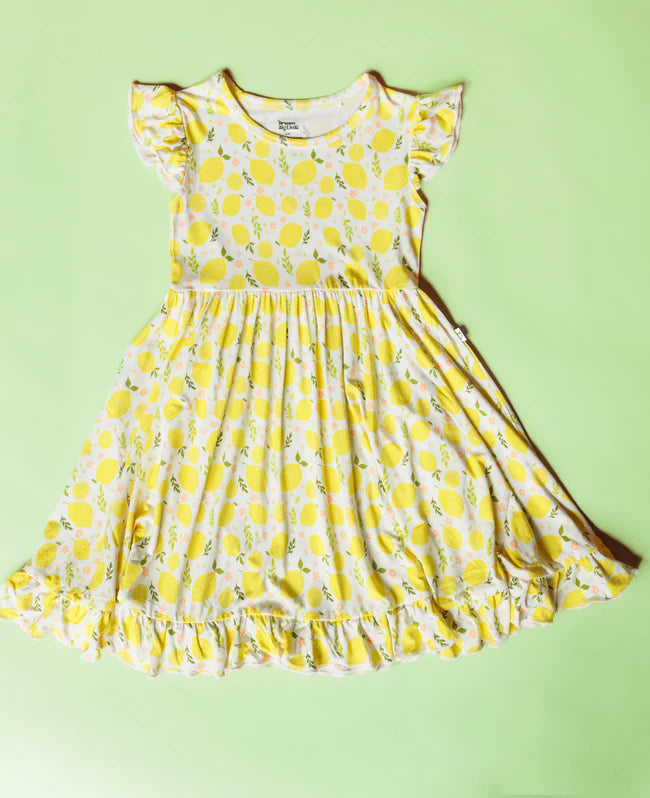 Lemon Blossoms Dream Ruffle Dress