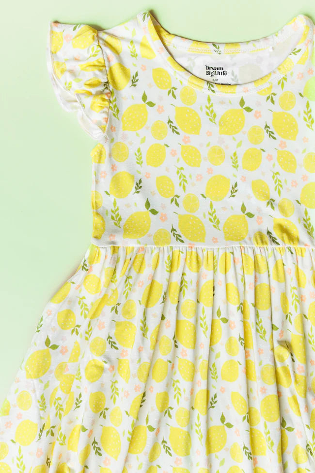 Lemon Blossoms Dream Ruffle Dress