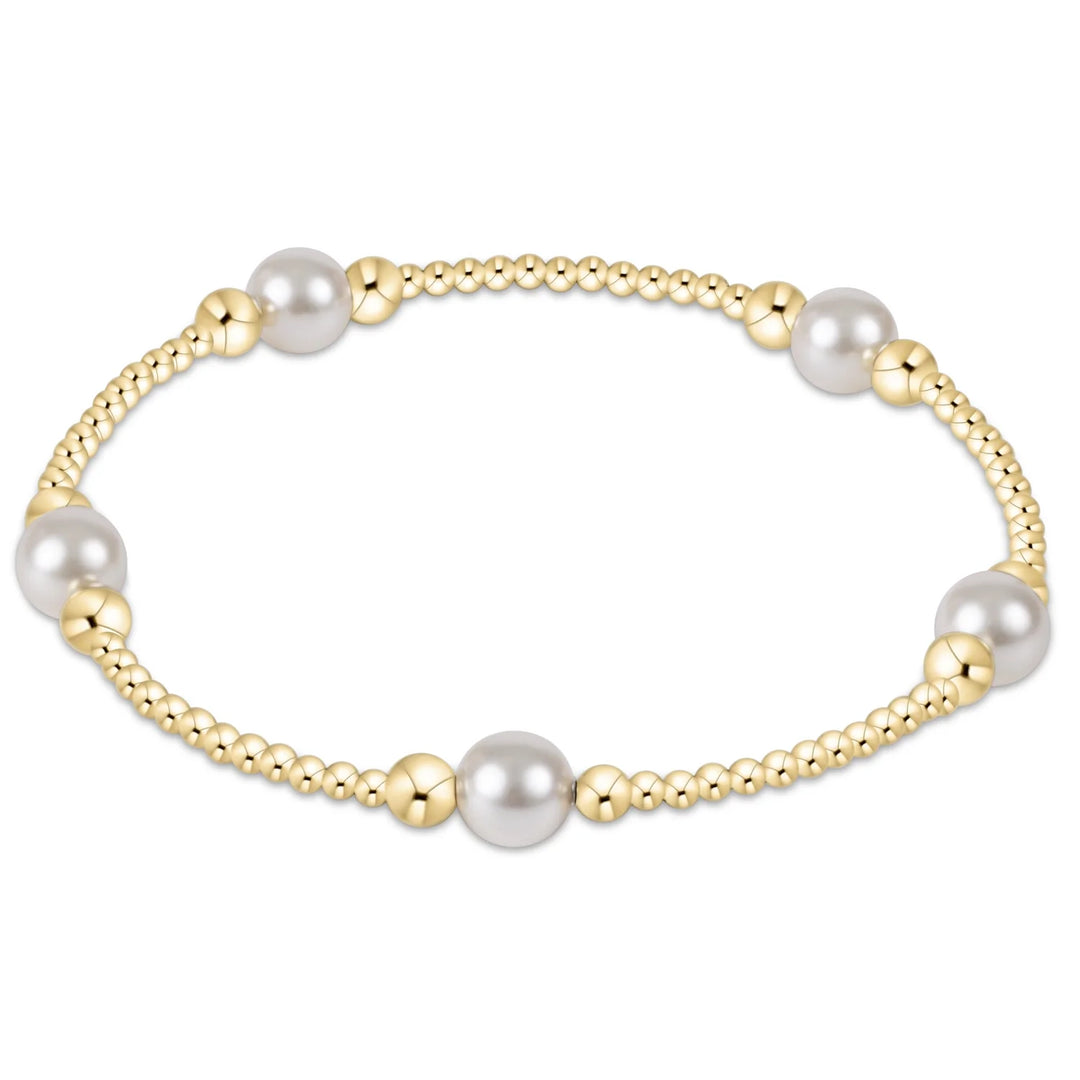 Gold-filled bead bracelet with pearls.