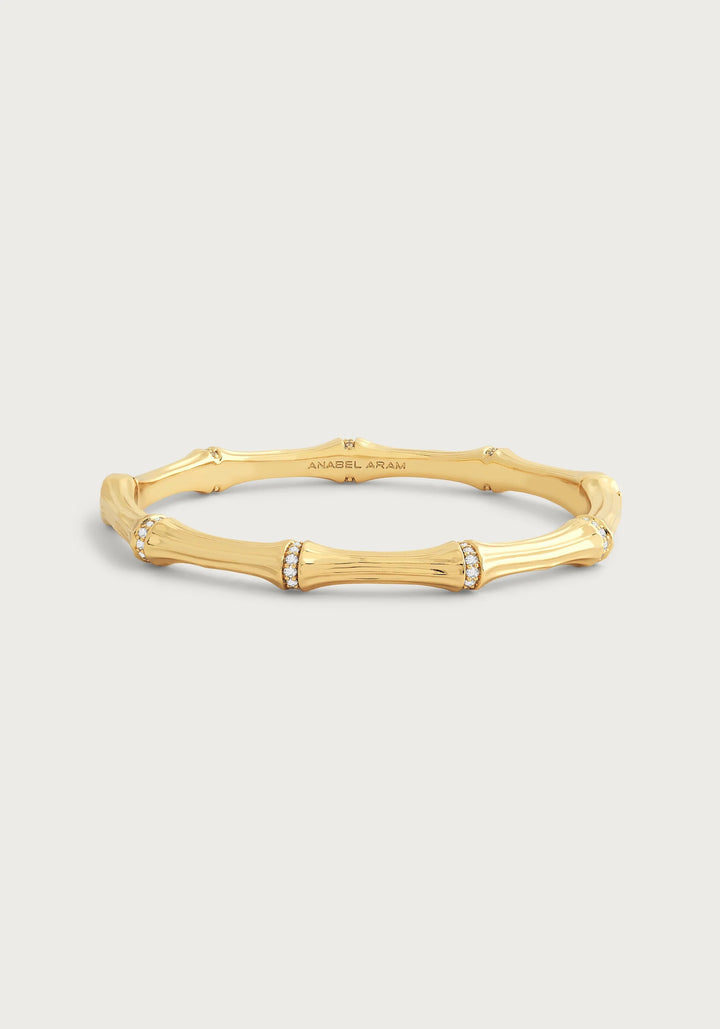 Bamboo Hinged Bangle Gold