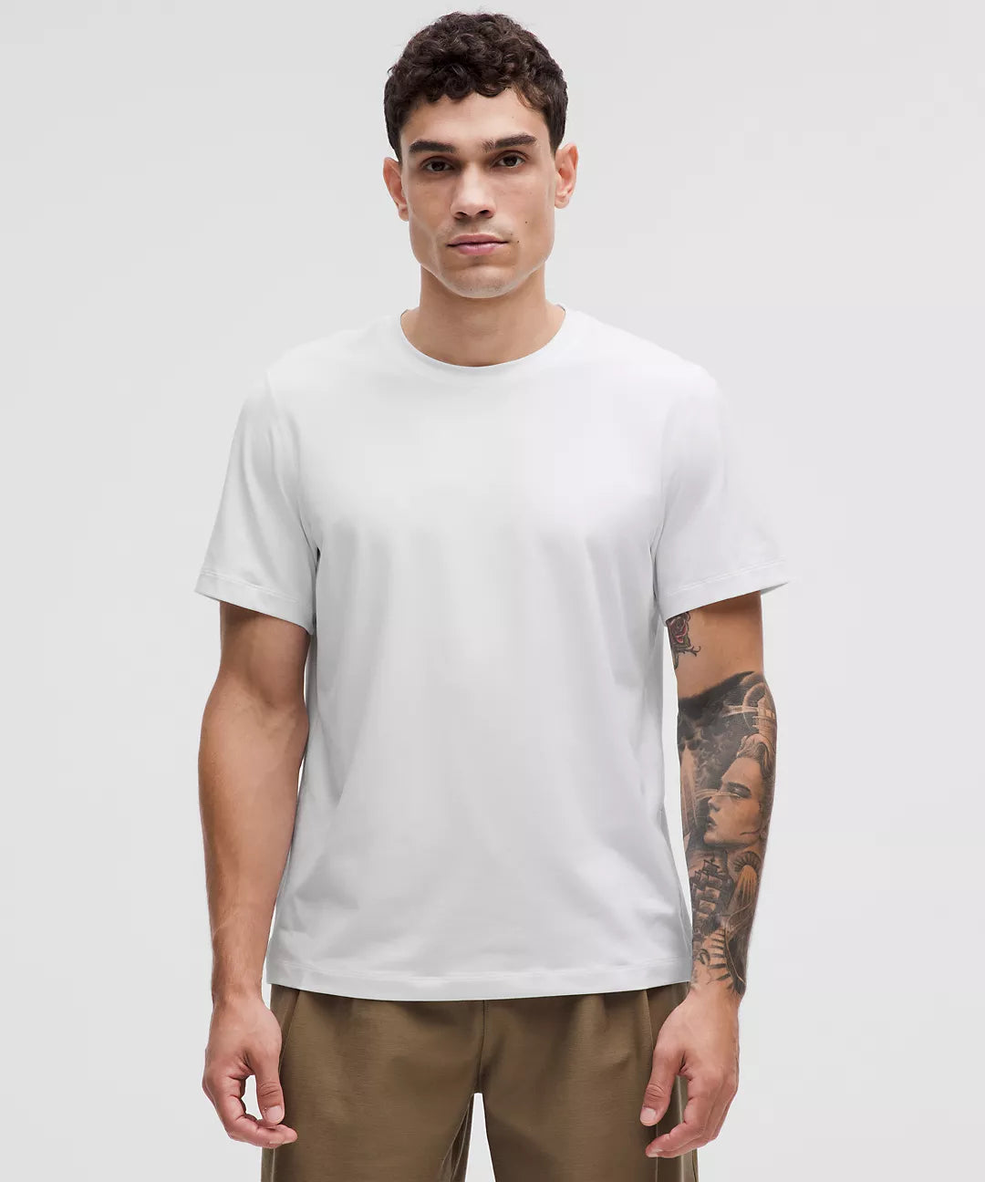 Soft Jersey Short-Sleeve Shirt in white.