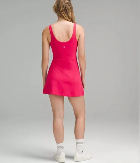 lululemon Align dress in cherry mist, shown from the back.