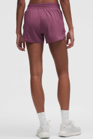 Women's Mystic purple Hotty Hot High-Rise Lined Short 4" from the back.