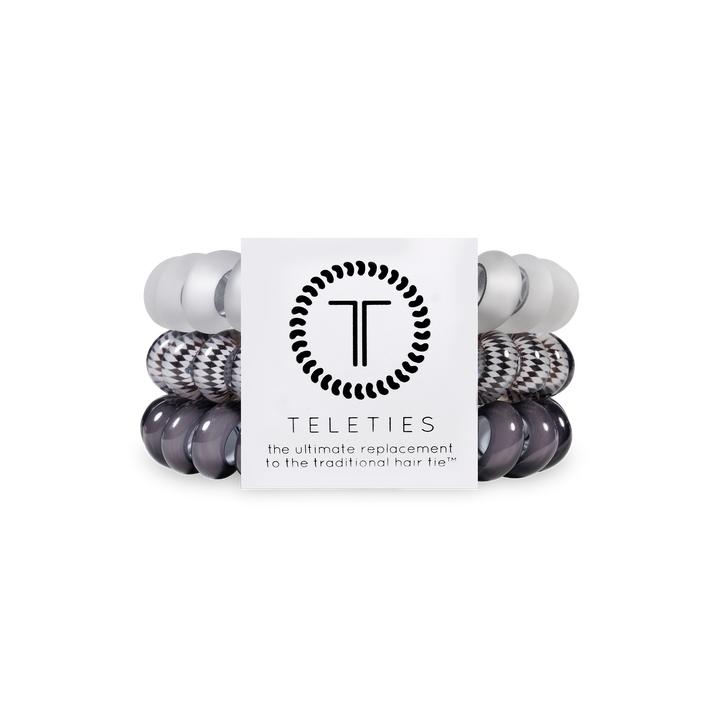 Spiral Hair Coils | Large | Silver Flames Hair Ties