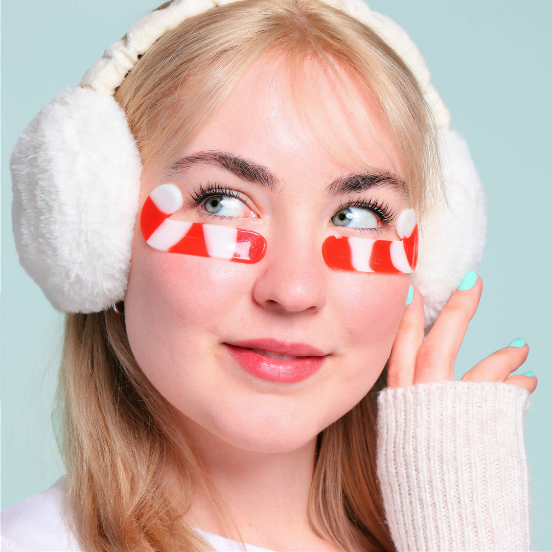 Christmas Holiday Candy Cane Cutie Depuffing Undereye Masks - 8 Pack