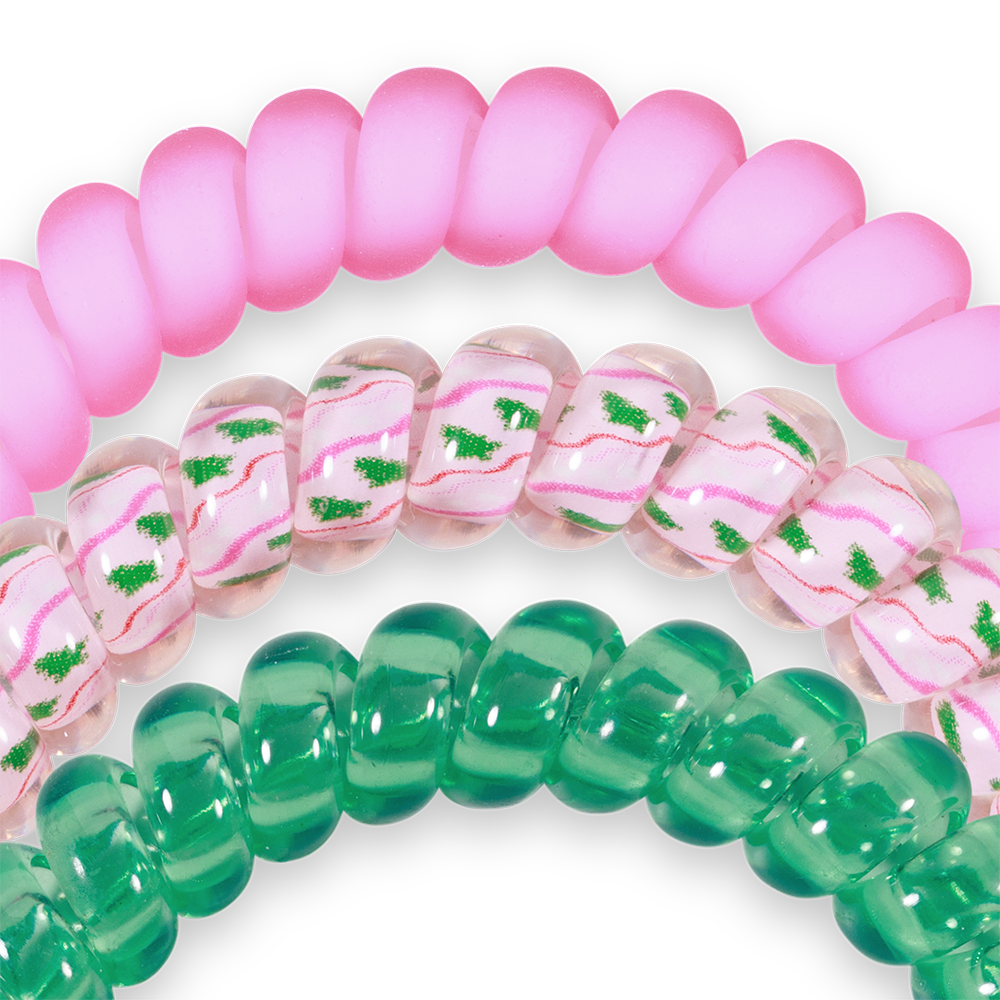 Spiral Hair Coils | Small | Merry Pinkmas Hair Ties