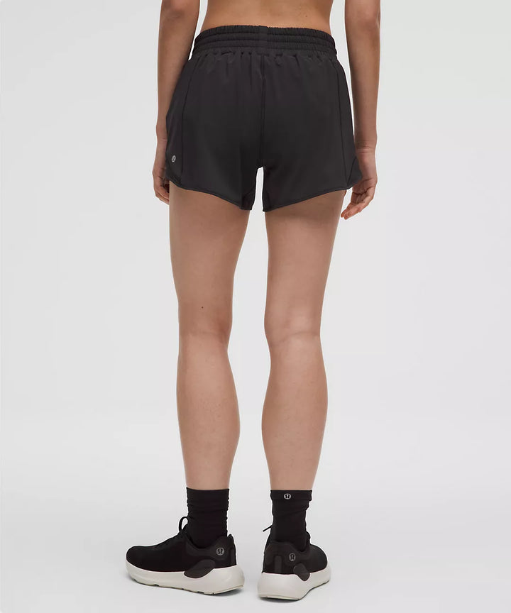 Black Hotty Hot High-Rise Lined Short 4" from Lululemon.