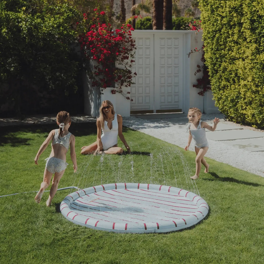 Kids Splash Pad - Blue & Red Striped