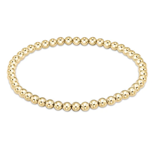 Classic Gold 4mm Bead Bracelet Extended Length