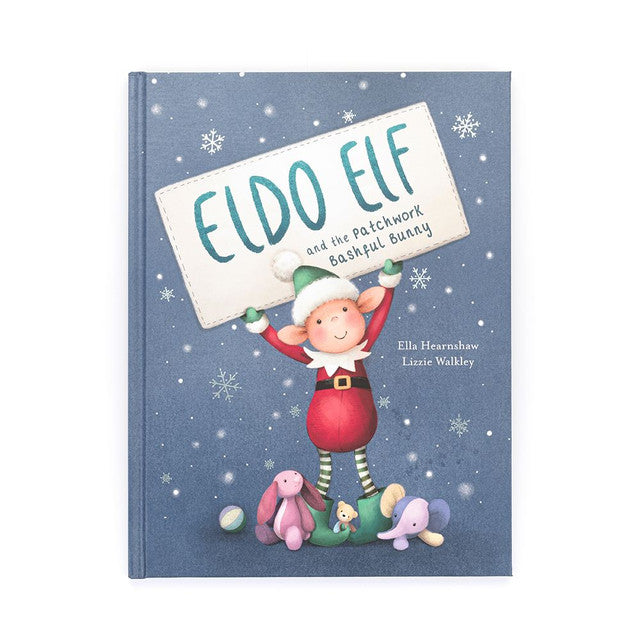 Eldo Elf and the Patchwork Bashful Bunny book with an elf and toys on the cover.