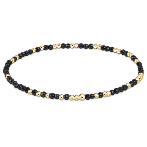 Hope  Unwritten Gemstone 2mm Bead Bracelet - Faceted Hematite