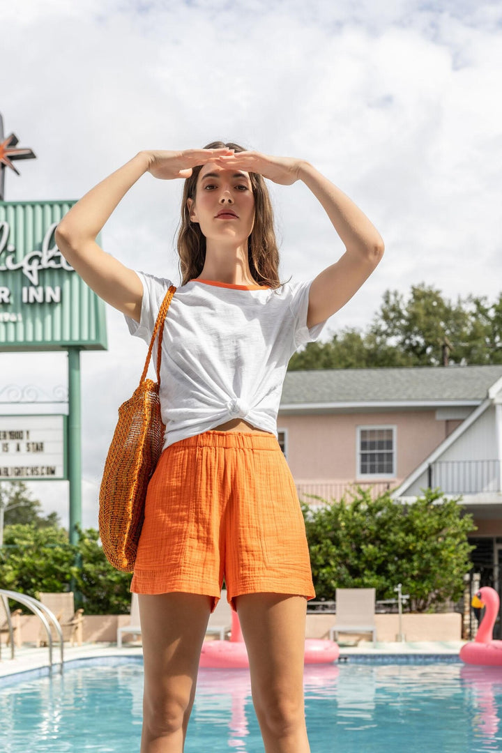 Gauze Shorts Tangelo
