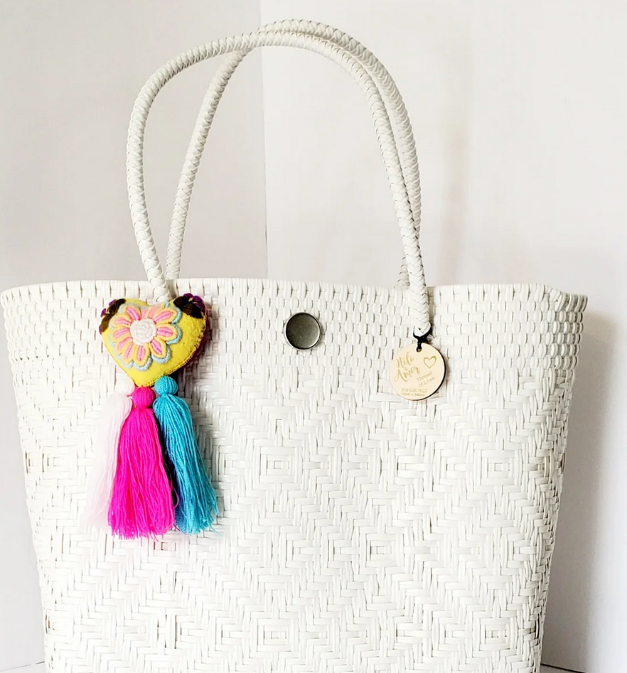 Solid White Medium Tote Bag
