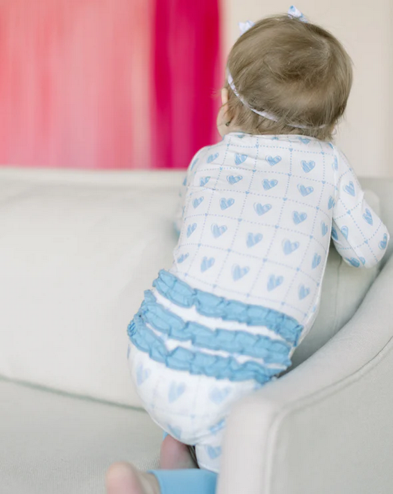 Sweet Heart Valentines Bamboo Zippy with Ruffle