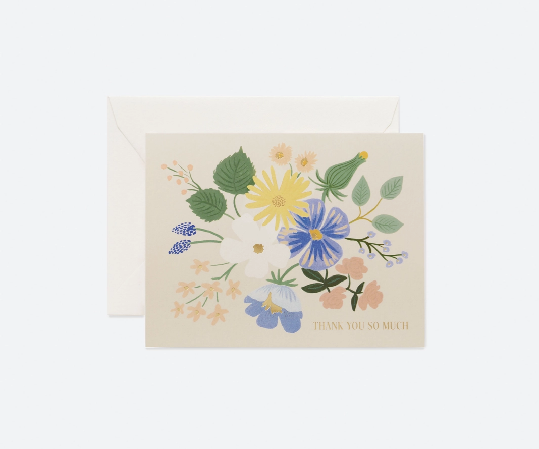 Garden Party Blue Thank You Card