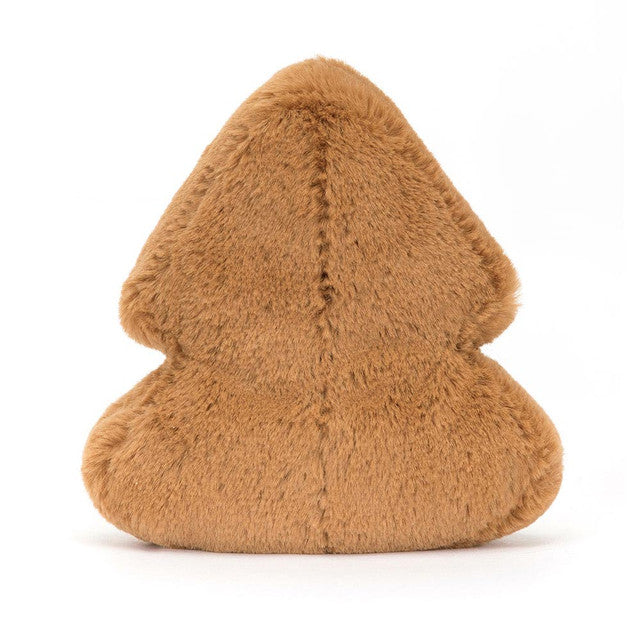 A brown plush tree cookie with a textured surface.